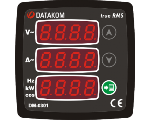 Мультиметр 1-фазный 72х72 Datakom DM-0301